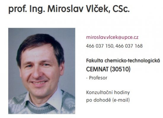 prof. Miroslav Vlček Univerzita Pardubice